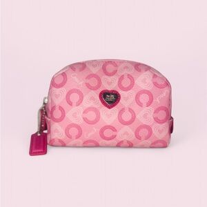 Coach Pink Heart Cosmetic Bag